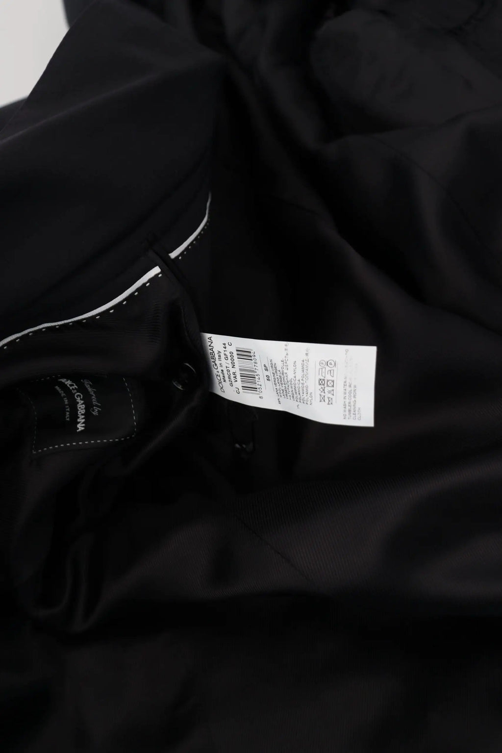 Veste Dolce &amp; Gabbana en laine noire à manches longues et fermeture éclair intégrale
