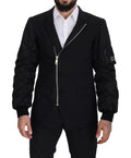Dolce & Gabbana Black Wool Full Zip Long Sleeves Jacket by Dolce & Gabbana