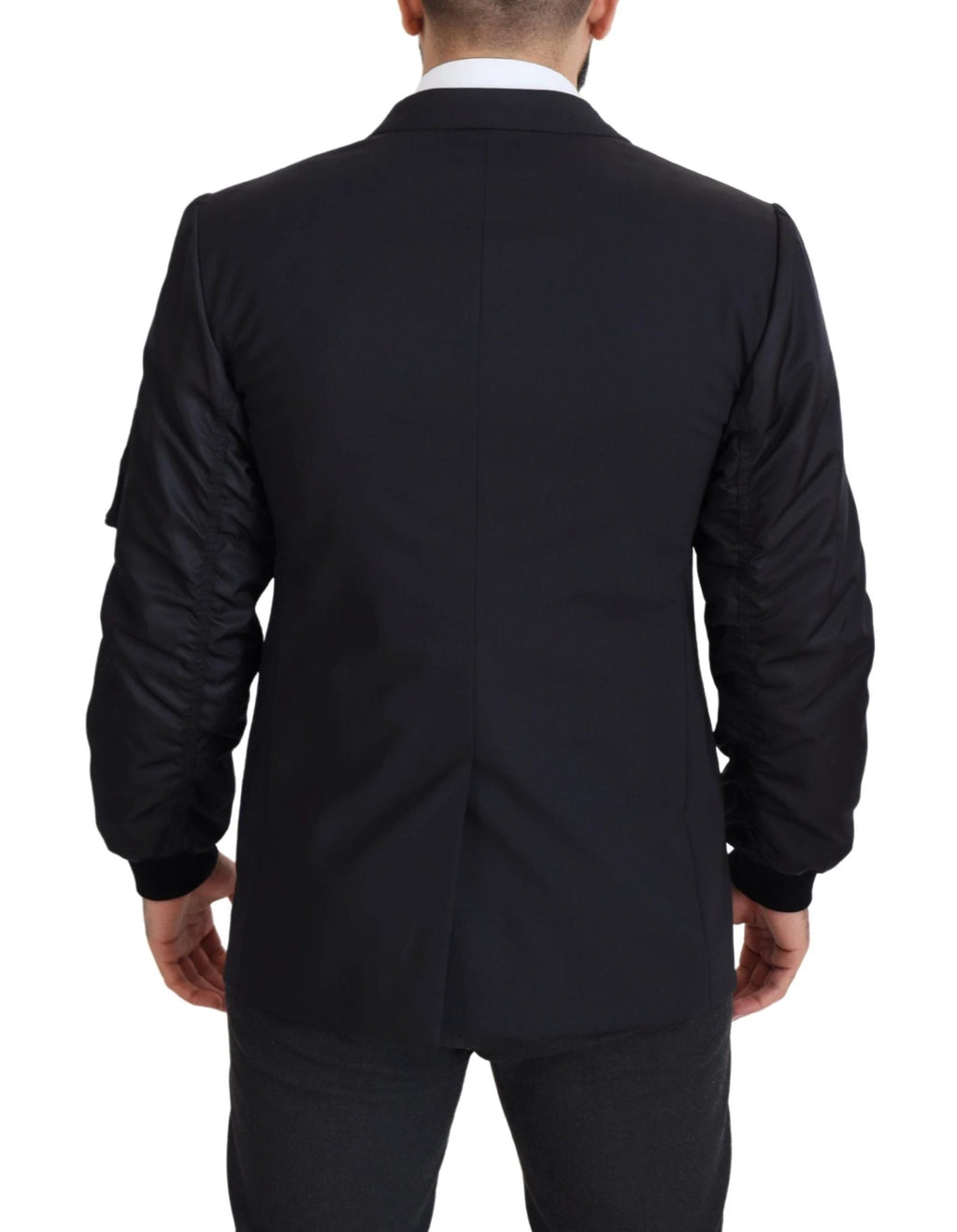 Dolce & Gabbana Black Wool Full Zip Long Sleeves Jacket by Dolce & Gabbana