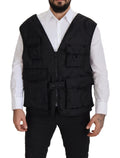 Dolce & Gabbana Black Nylon Full Zip Sleeveless Jacket by Dolce & Gabbana