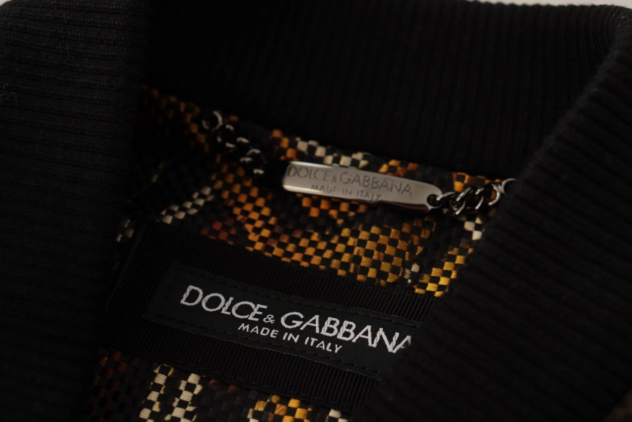 Dolce & Gabbana Brown Feather Full Zip Blouson Jacket by Dolce & Gabbana