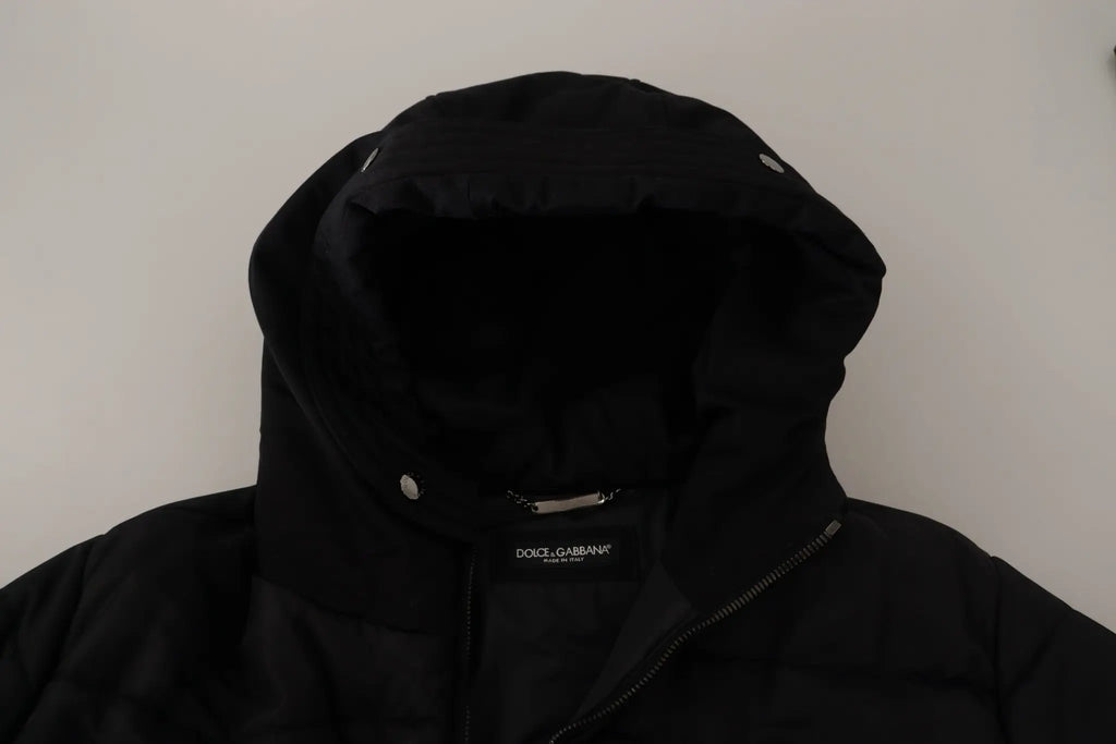 Dolce &amp; Gabbana Parka à capuche en nylon noir - Veste d'hiver