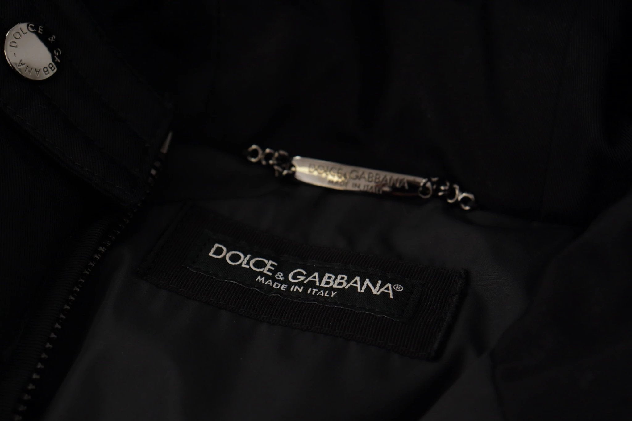 Dolce & Gabbana Black Nylon Hooded Parka Coat Winter Jacket by Dolce & Gabbana