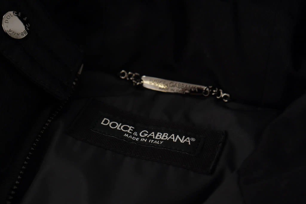 Dolce &amp; Gabbana Parka à capuche en nylon noir - Veste d'hiver