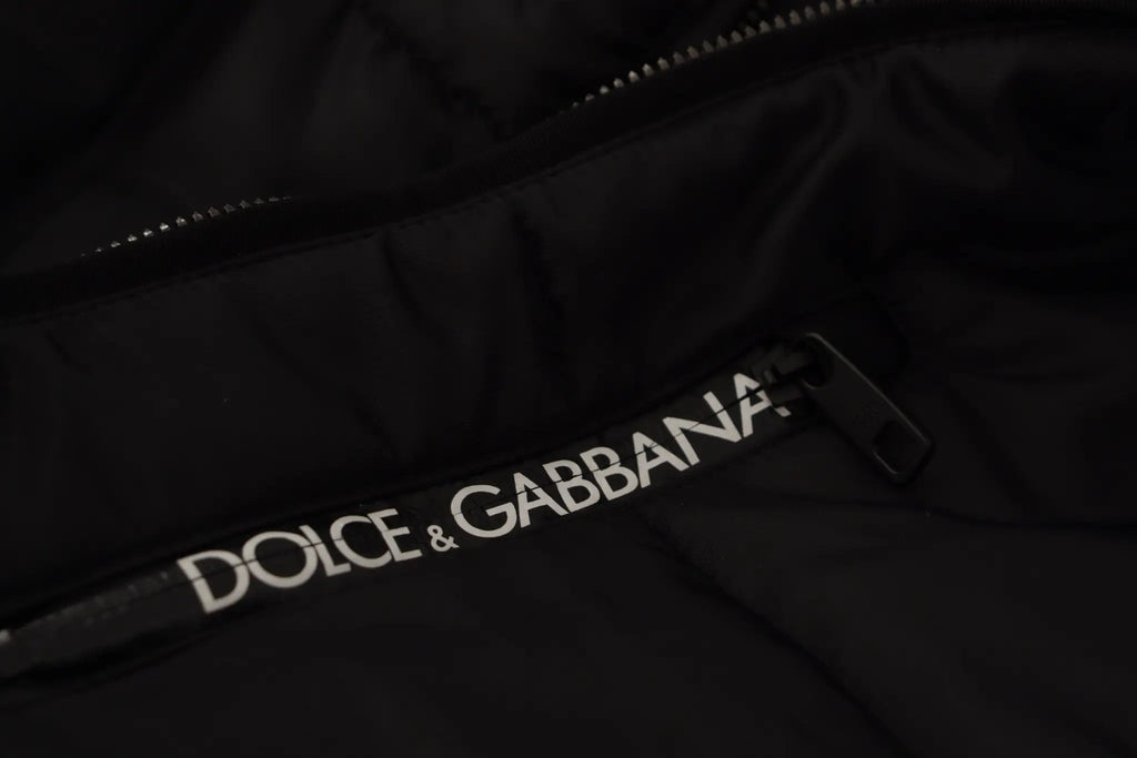 Dolce &amp; Gabbana Parka à capuche en nylon noir - Veste d'hiver