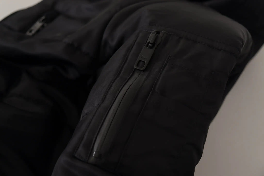 Dolce &amp; Gabbana Parka à capuche en nylon noir - Veste d'hiver