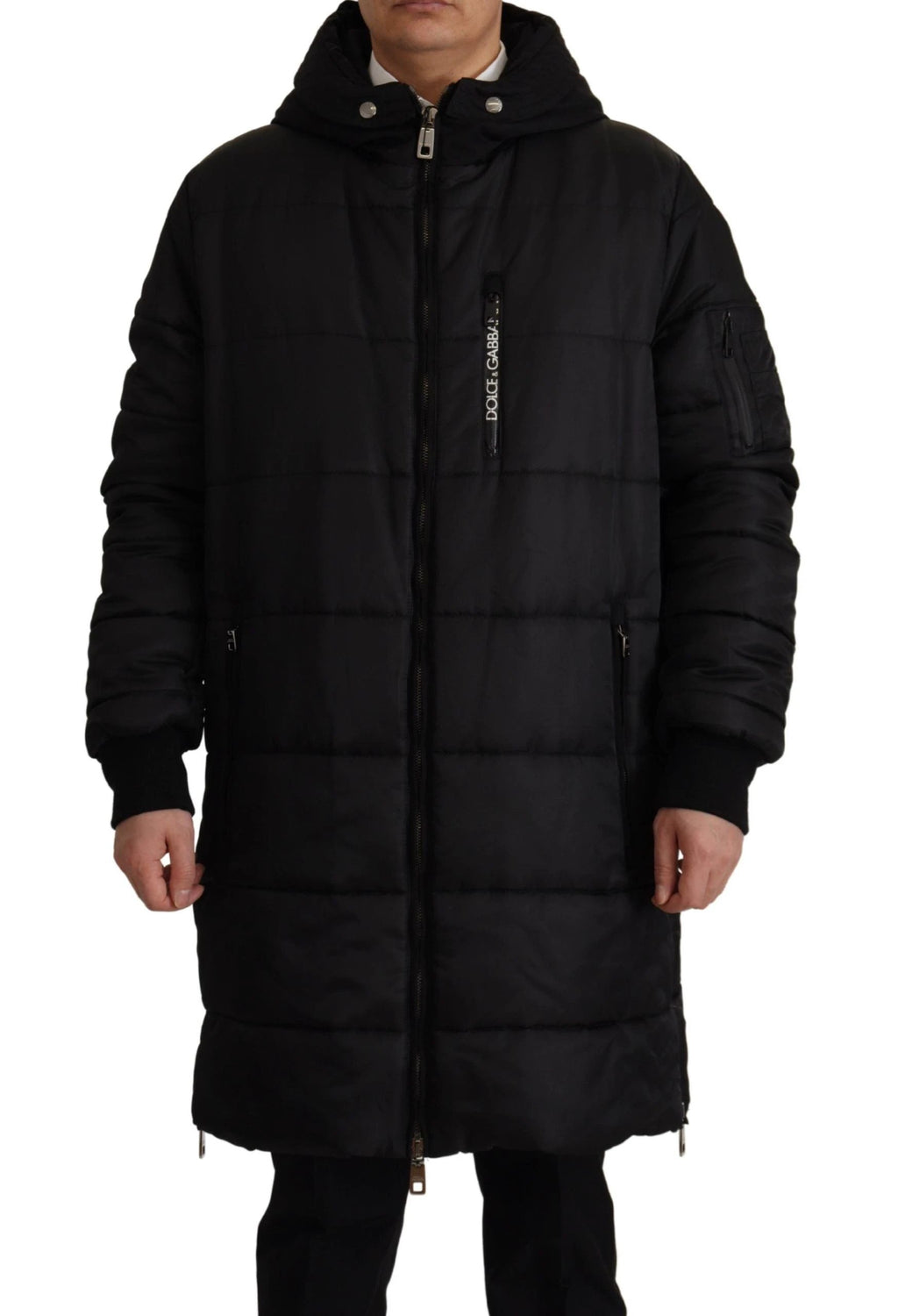 Dolce & Gabbana Black Nylon Hooded Parka Coat Winter Jacket by Dolce & Gabbana