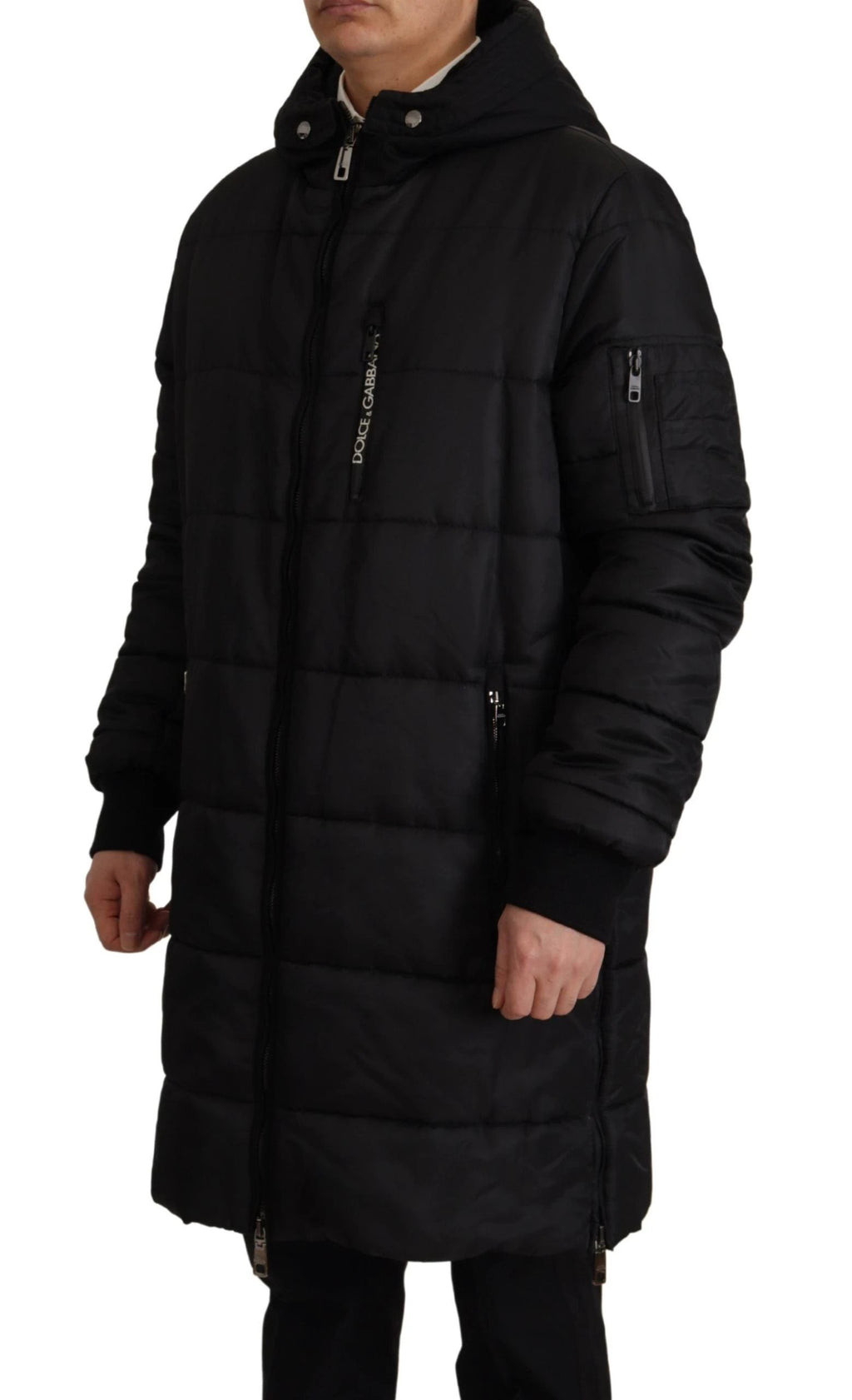 Dolce & Gabbana Black Nylon Hooded Parka Coat Winter Jacket by Dolce & Gabbana