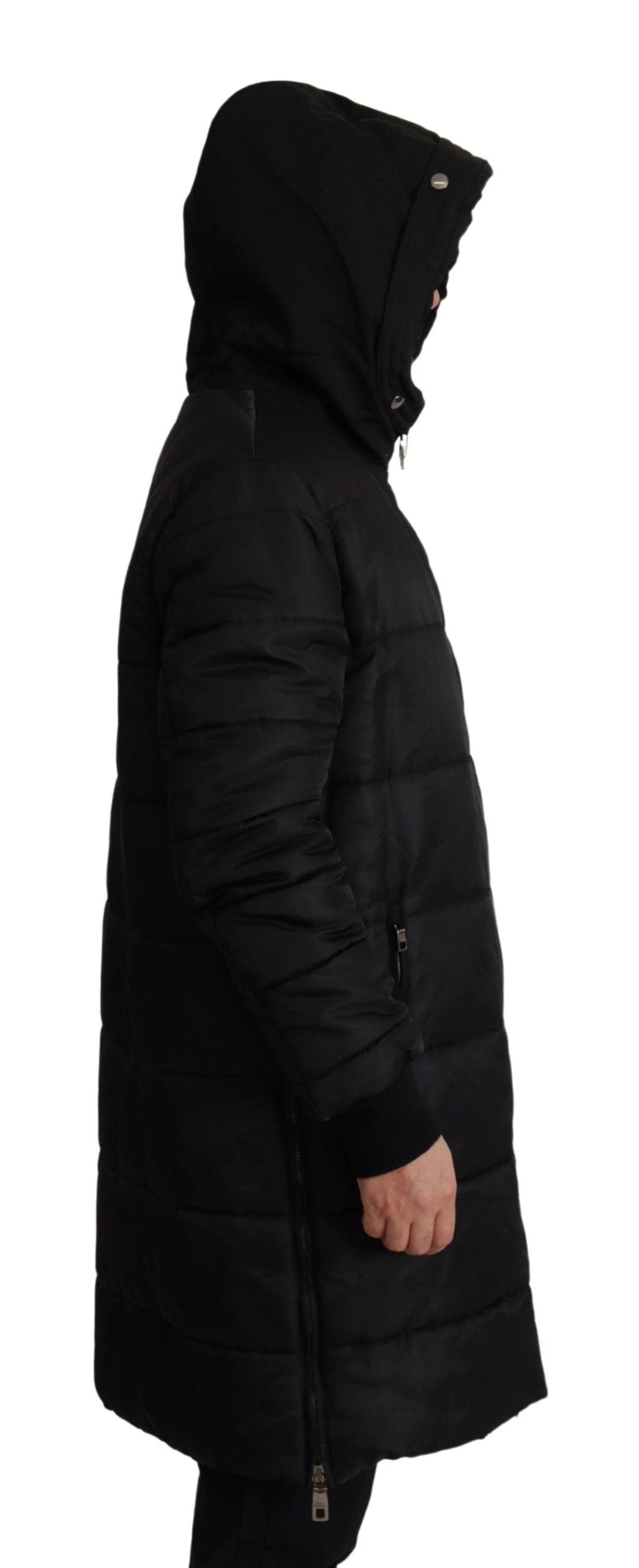 Dolce & Gabbana Black Nylon Hooded Parka Coat Winter Jacket by Dolce & Gabbana