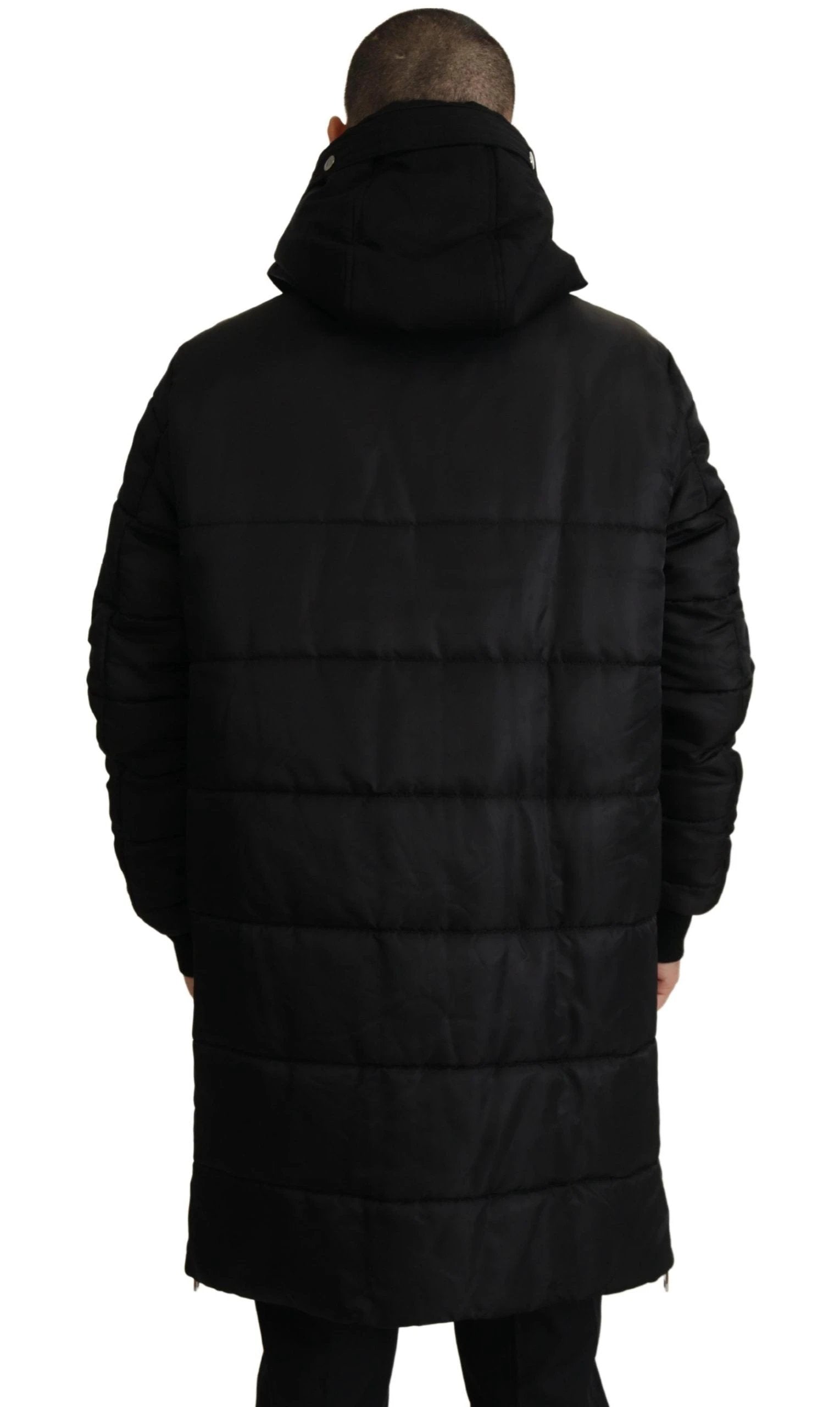 Dolce & Gabbana Black Nylon Hooded Parka Coat Winter Jacket by Dolce & Gabbana