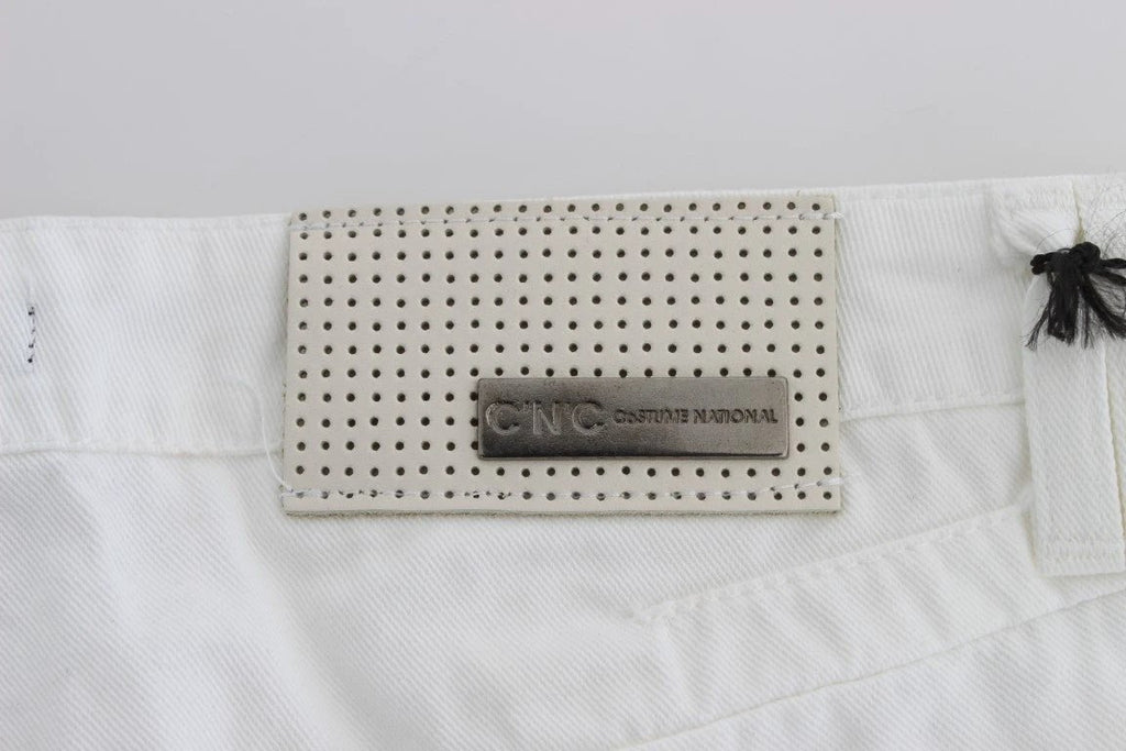 Costume National White Cotton Slim Fit Denim Bootcut Jeans by Costume National