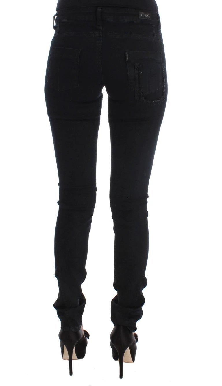 Costume National Black Cotton Slim Fit Denim Jeans by Costume National