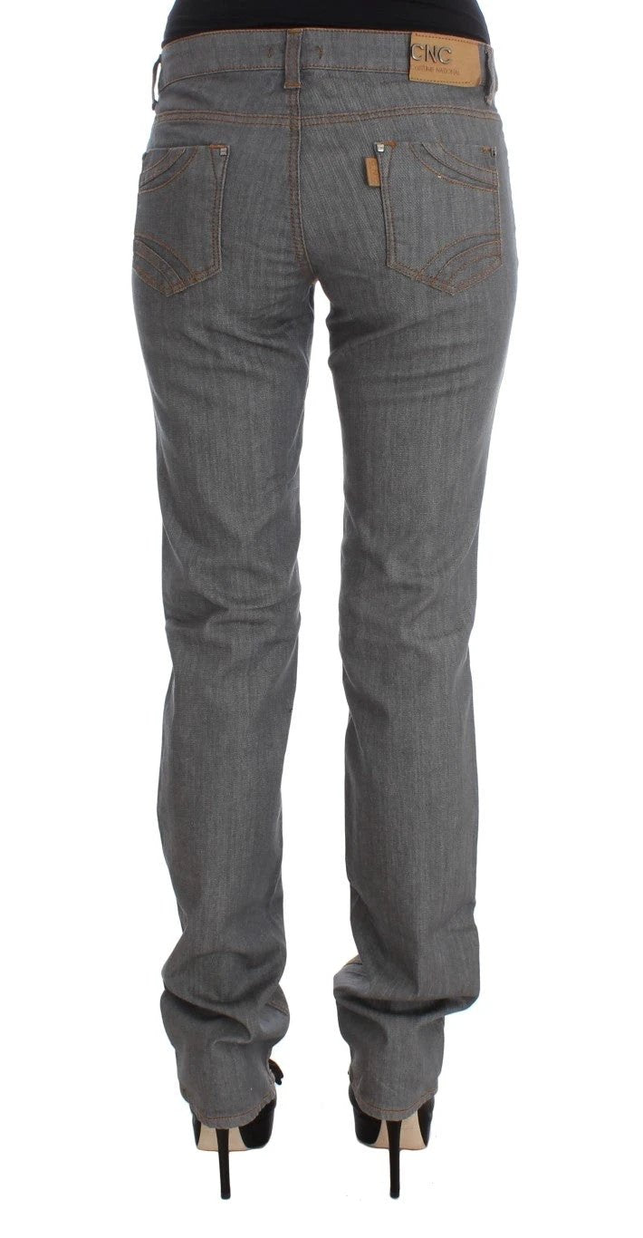 Costume National Gray Cotton Regular Fit Denim Jeans by Costume National