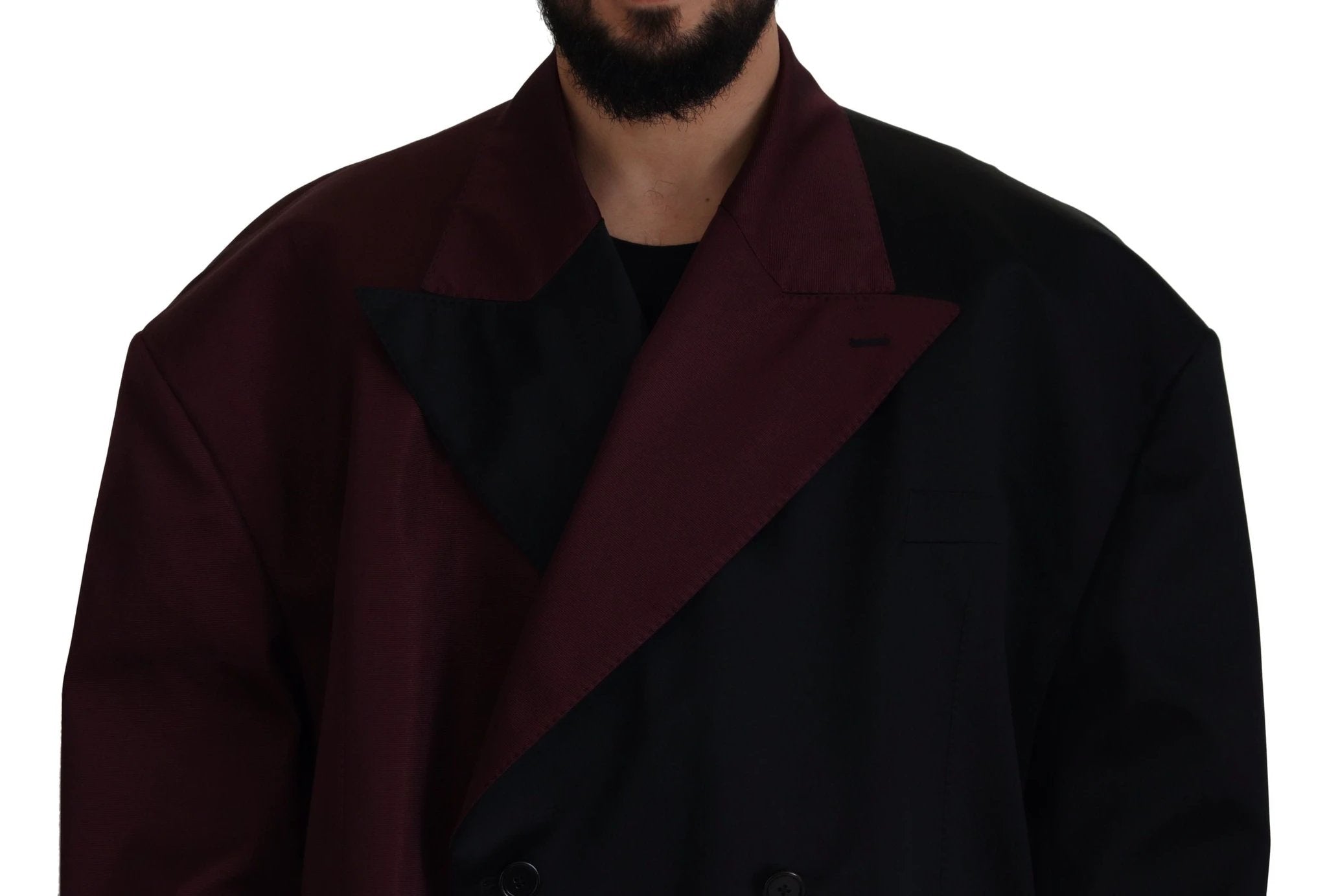 Dolce & Gabbana Bordeaux Polyester Double Breasted Jacket by Dolce & Gabbana