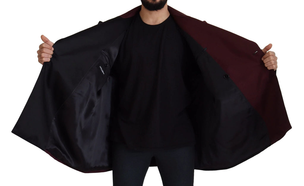 Dolce & Gabbana Bordeaux Polyester Double Breasted Jacket by Dolce & Gabbana