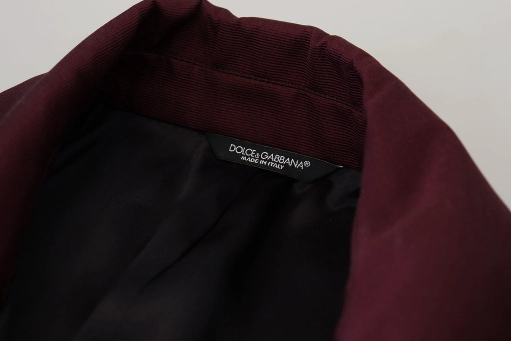 Dolce & Gabbana Bordeaux Polyester Double Breasted Jacket by Dolce & Gabbana