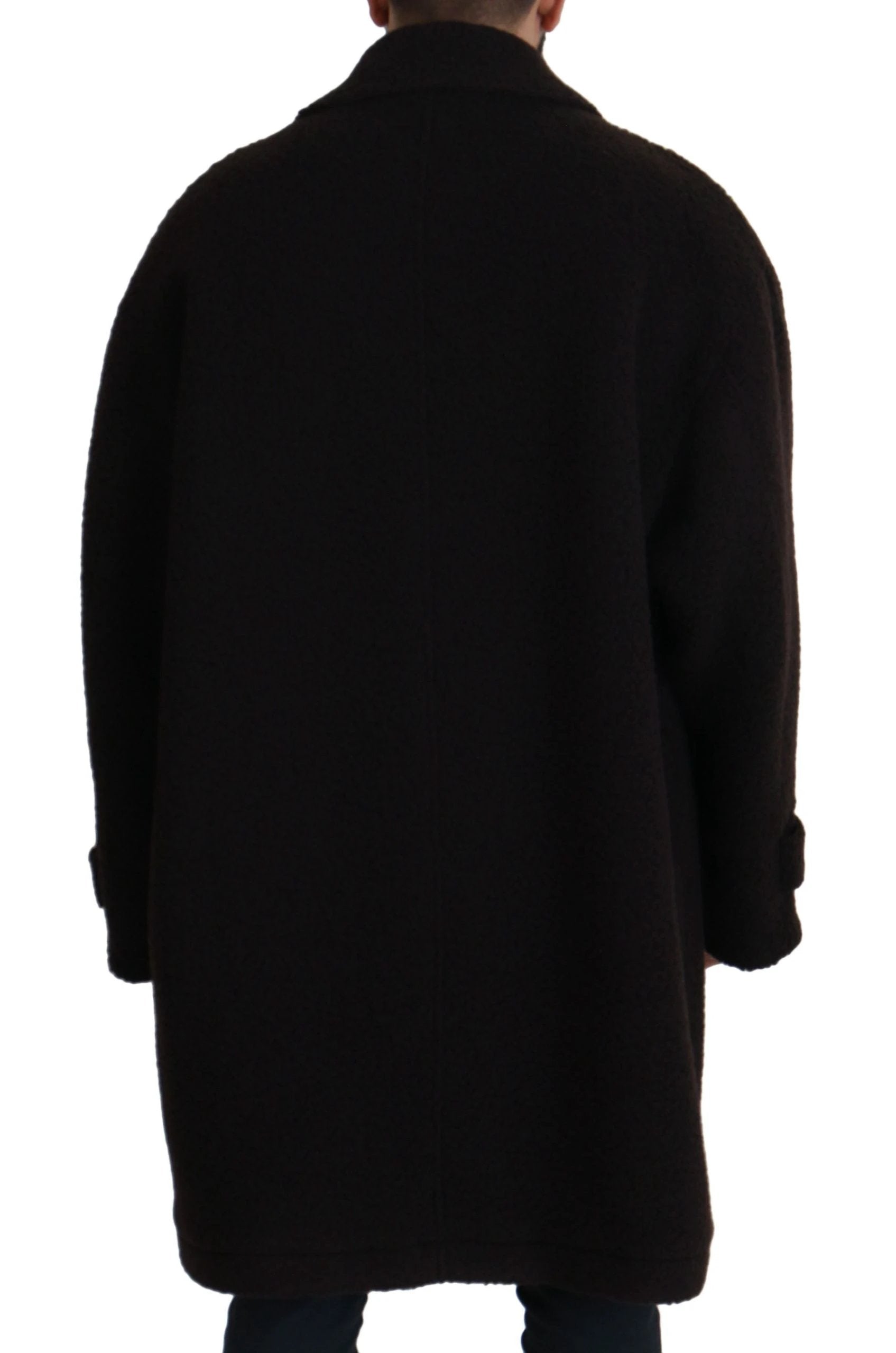 Dolce & Gabbana Black Alpaca Button Down Trench Coat Jacket by Dolce & Gabbana