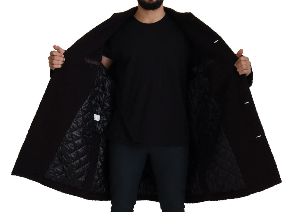 Dolce & Gabbana Black Alpaca Button Down Trench Coat Jacket by Dolce & Gabbana