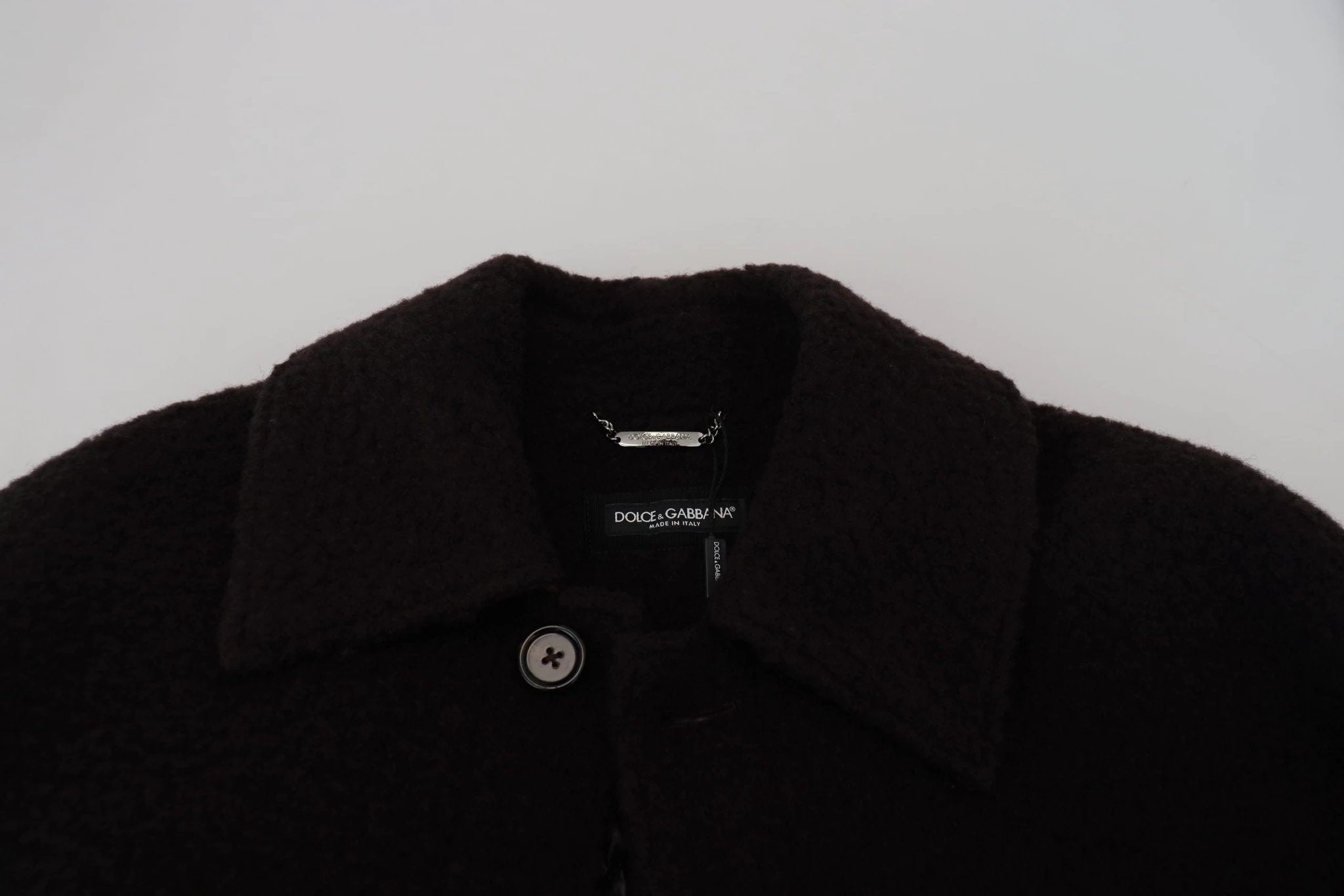 Dolce & Gabbana Black Alpaca Button Down Trench Coat Jacket by Dolce & Gabbana