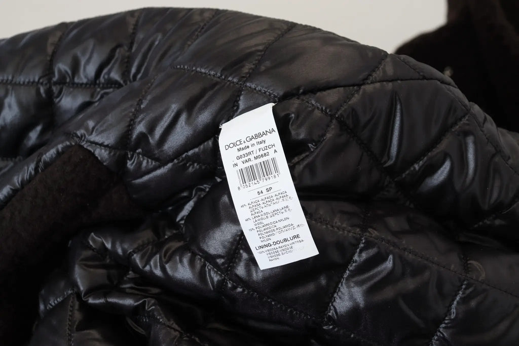 Manteau trench-coat Dolce &amp; Gabbana en alpaga noir à boutons