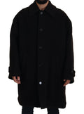Dolce & Gabbana Black Alpaca Button Down Trench Coat Jacket by Dolce & Gabbana