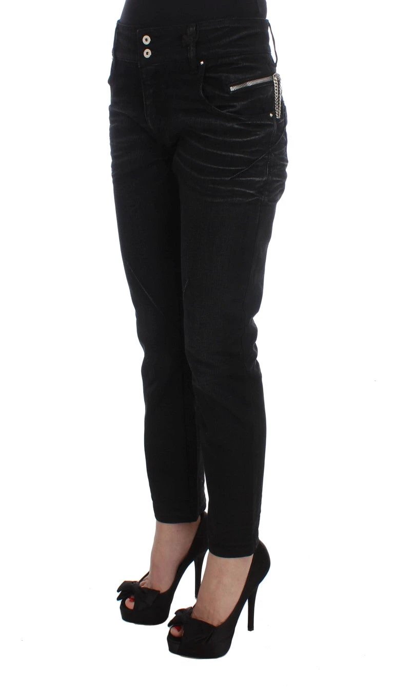 Costume National Black Cotton Slouchy Slims Fit Jeans by Costume National