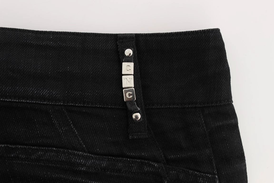 Costume National Black Cotton Slouchy Slims Fit Jeans by Costume National