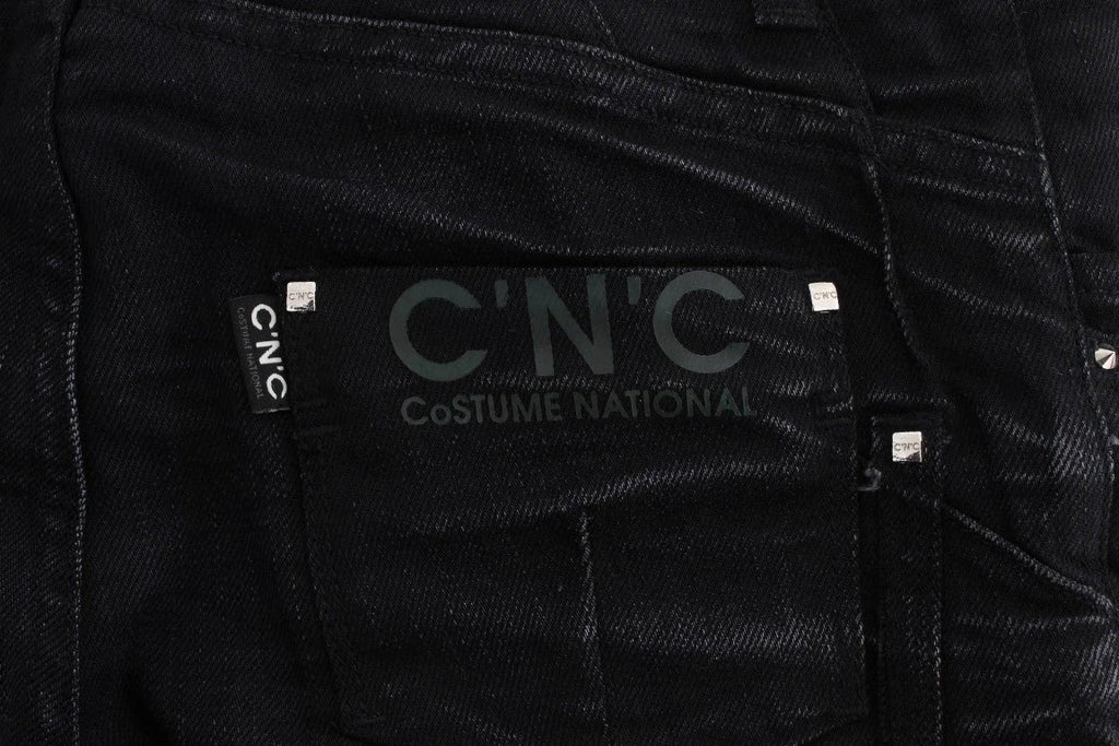 Costume National Black Cotton Slouchy Slims Fit Jeans by Costume National