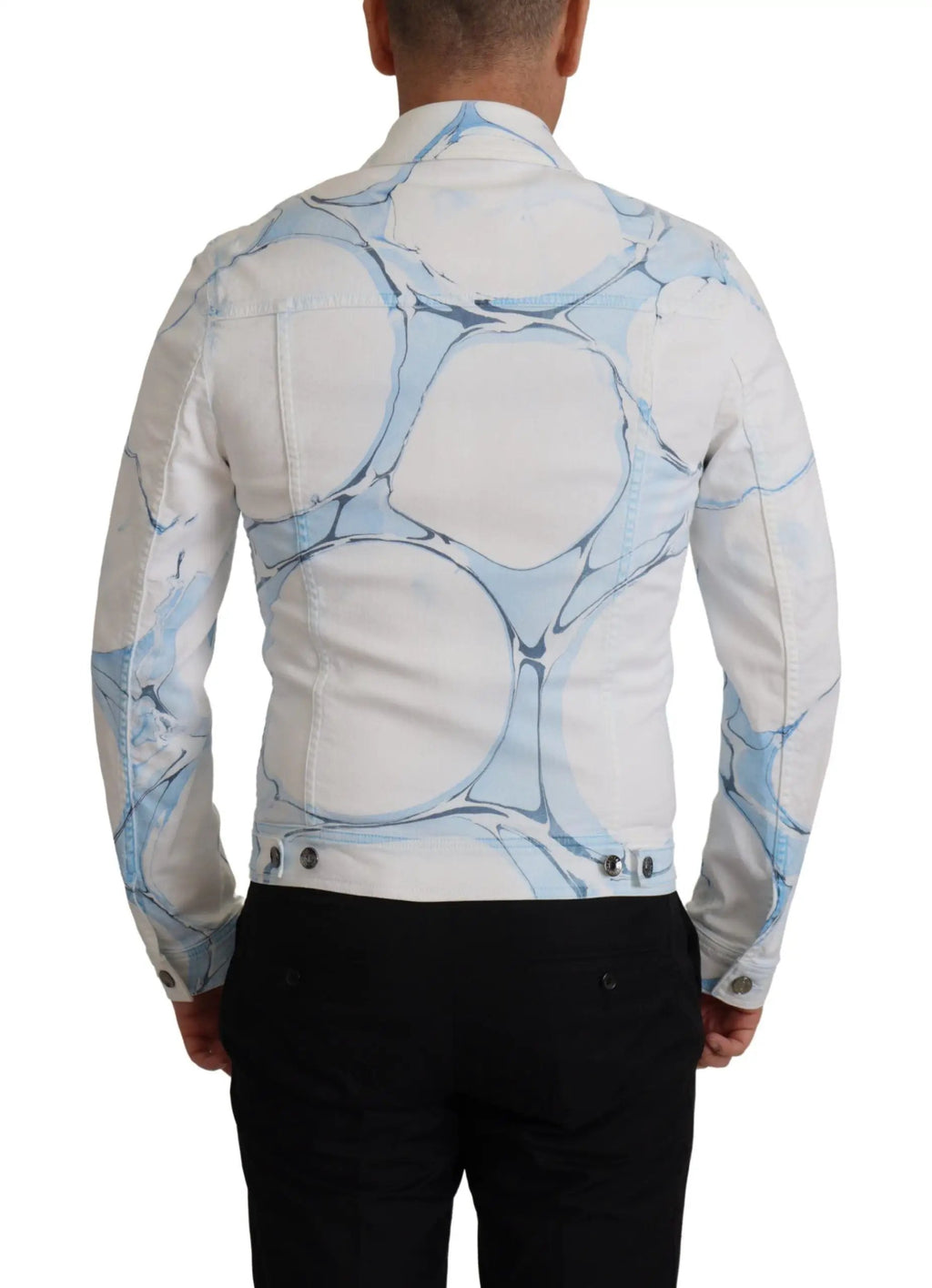 Veste en jean Dolce &amp; Gabbana blanche en coton brodée du logo