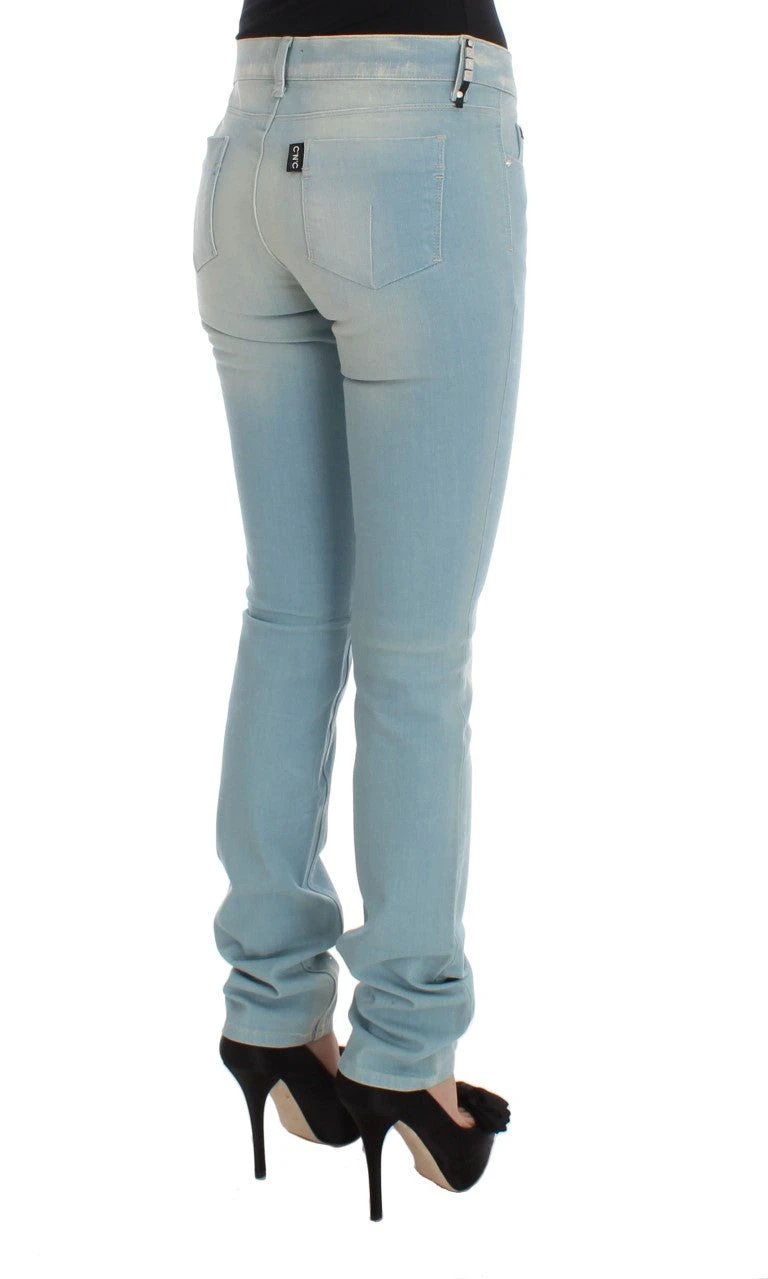Costume National Blue Cotton Blend Super Slim Fit Jeans by Costume National