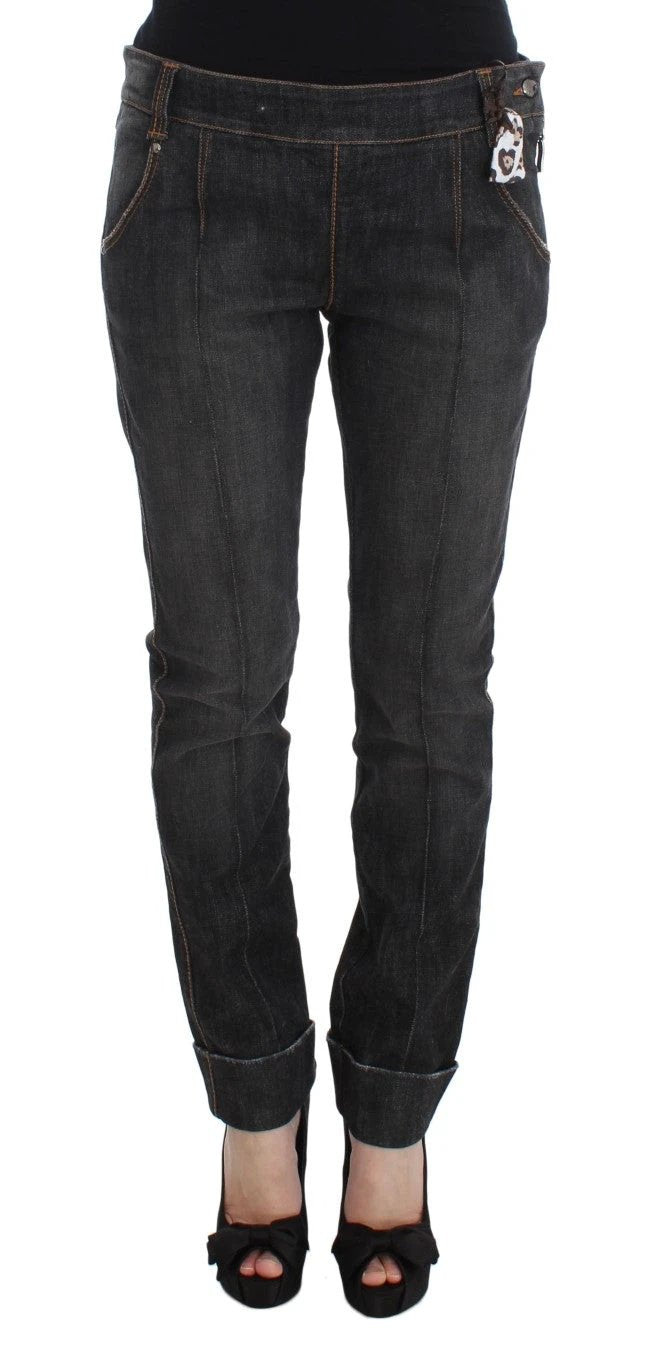 Ermanno Scervino Gray Cotton Slim Fit Denim Jeans by Ermanno Scervino