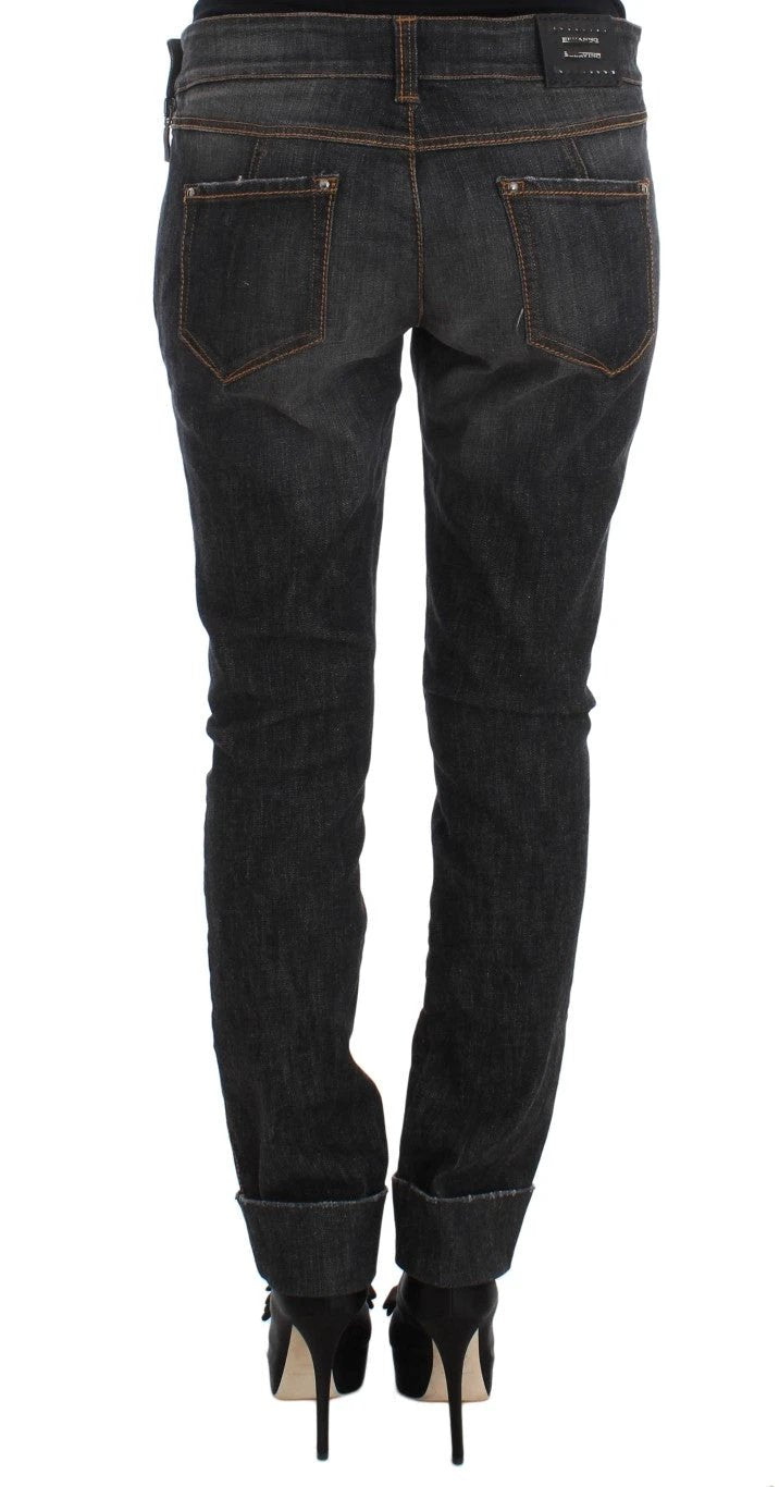 Ermanno Scervino Gray Cotton Slim Fit Denim Jeans by Ermanno Scervino
