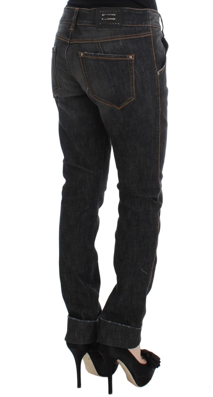Ermanno Scervino Gray Cotton Slim Fit Denim Jeans by Ermanno Scervino