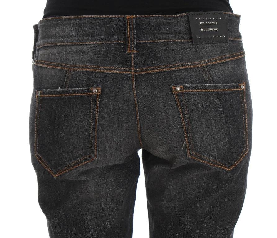 Ermanno Scervino Gray Cotton Slim Fit Denim Jeans by Ermanno Scervino