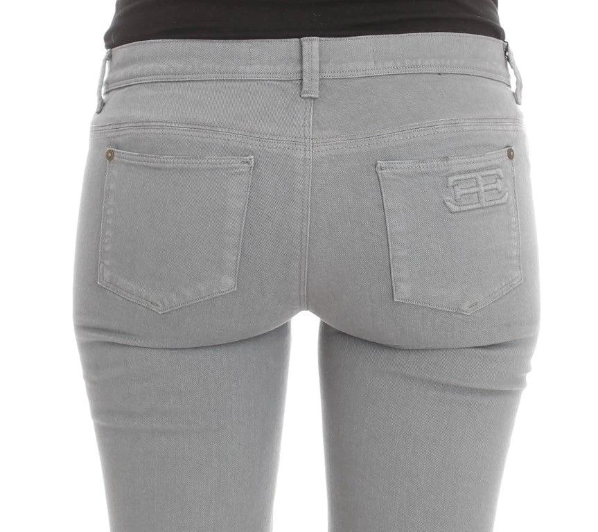 Ermanno Scervino Blue Cotton Blend Slim Fit Bootcut Jeans by Ermanno Scervino