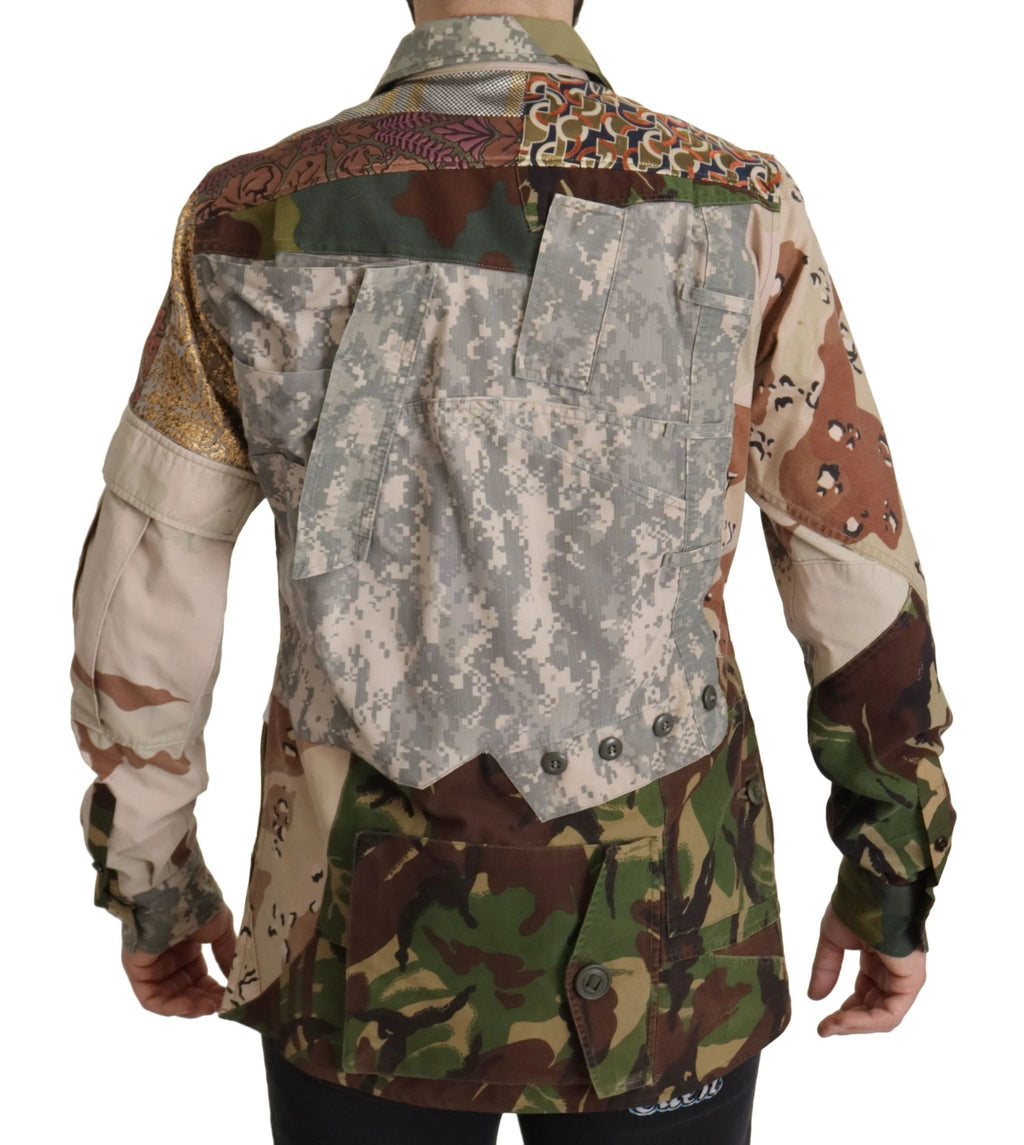 Dolce & Gabbana Multicolor Button Down Patchwork Shirt by Dolce & Gabbana