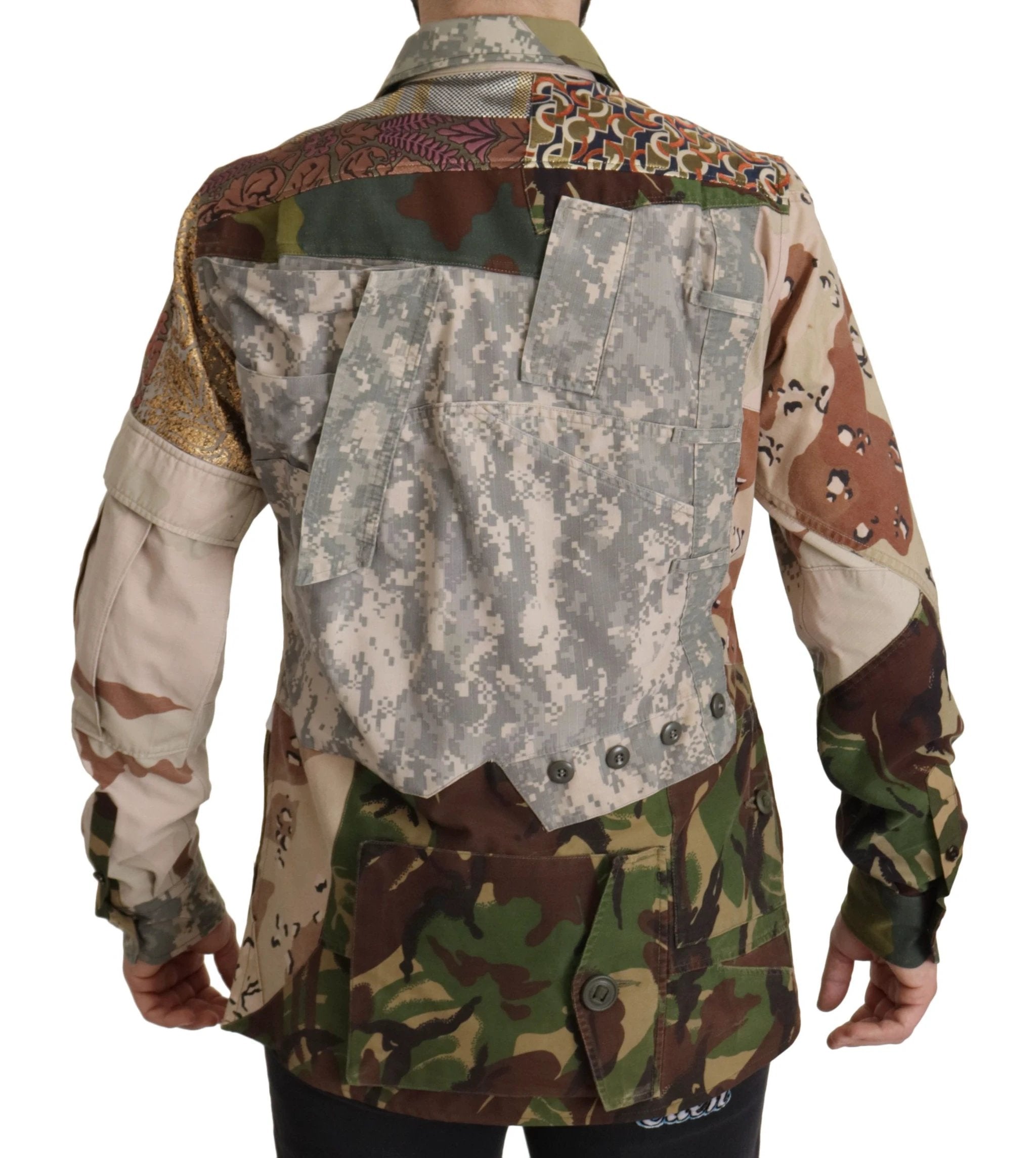 Dolce & Gabbana Multicolor Button Down Patchwork Shirt by Dolce & Gabbana