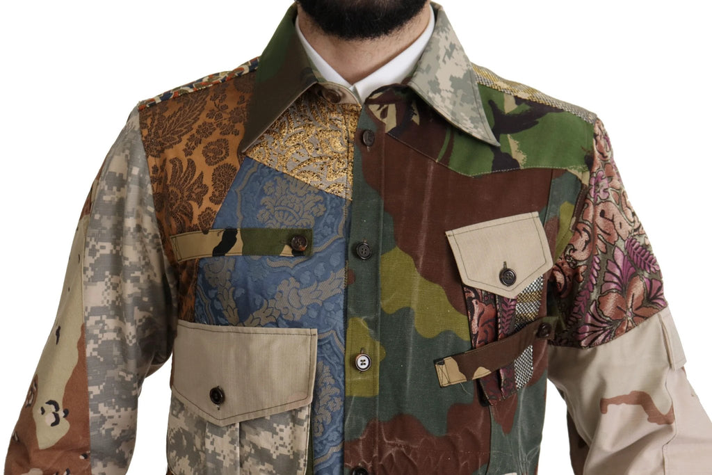Dolce & Gabbana Multicolor Button Down Patchwork Shirt by Dolce & Gabbana