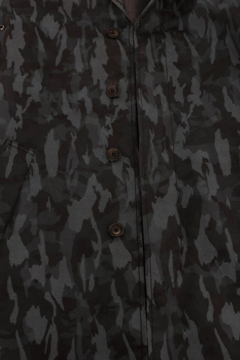 Dolce & Gabbana Blue Camouflage Trench Trench by Dolce & Gabbana