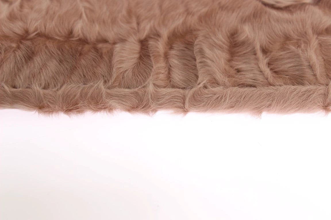 Dolce & Gabbana Beige Suede Xiangao Fur Elbow Gloves by Dolce & Gabbana