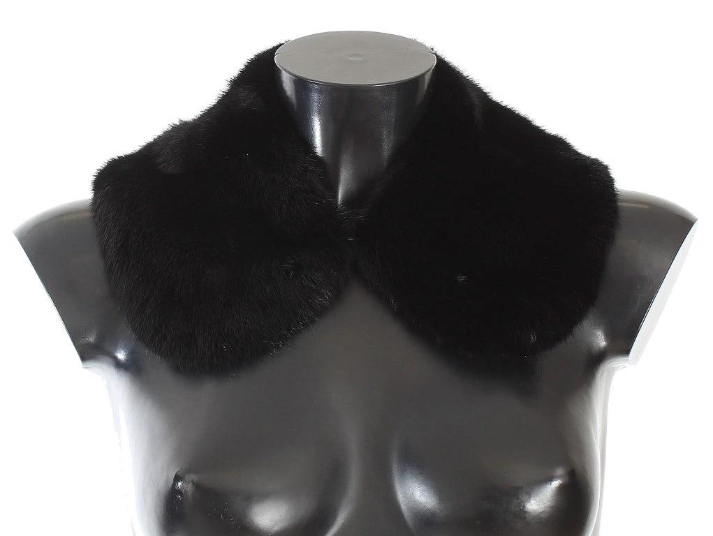 Dolce & Gabbana Black Mink Fur Shoulder Collar Scarf by Dolce & Gabbana