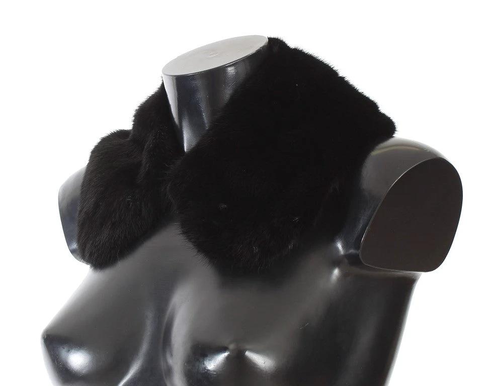 Dolce & Gabbana Black Mink Fur Shoulder Collar Scarf by Dolce & Gabbana