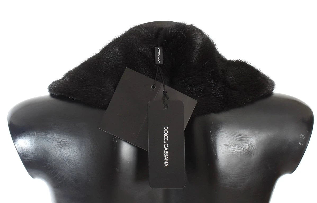 Dolce & Gabbana Black Mink Fur Shoulder Collar Scarf by Dolce & Gabbana