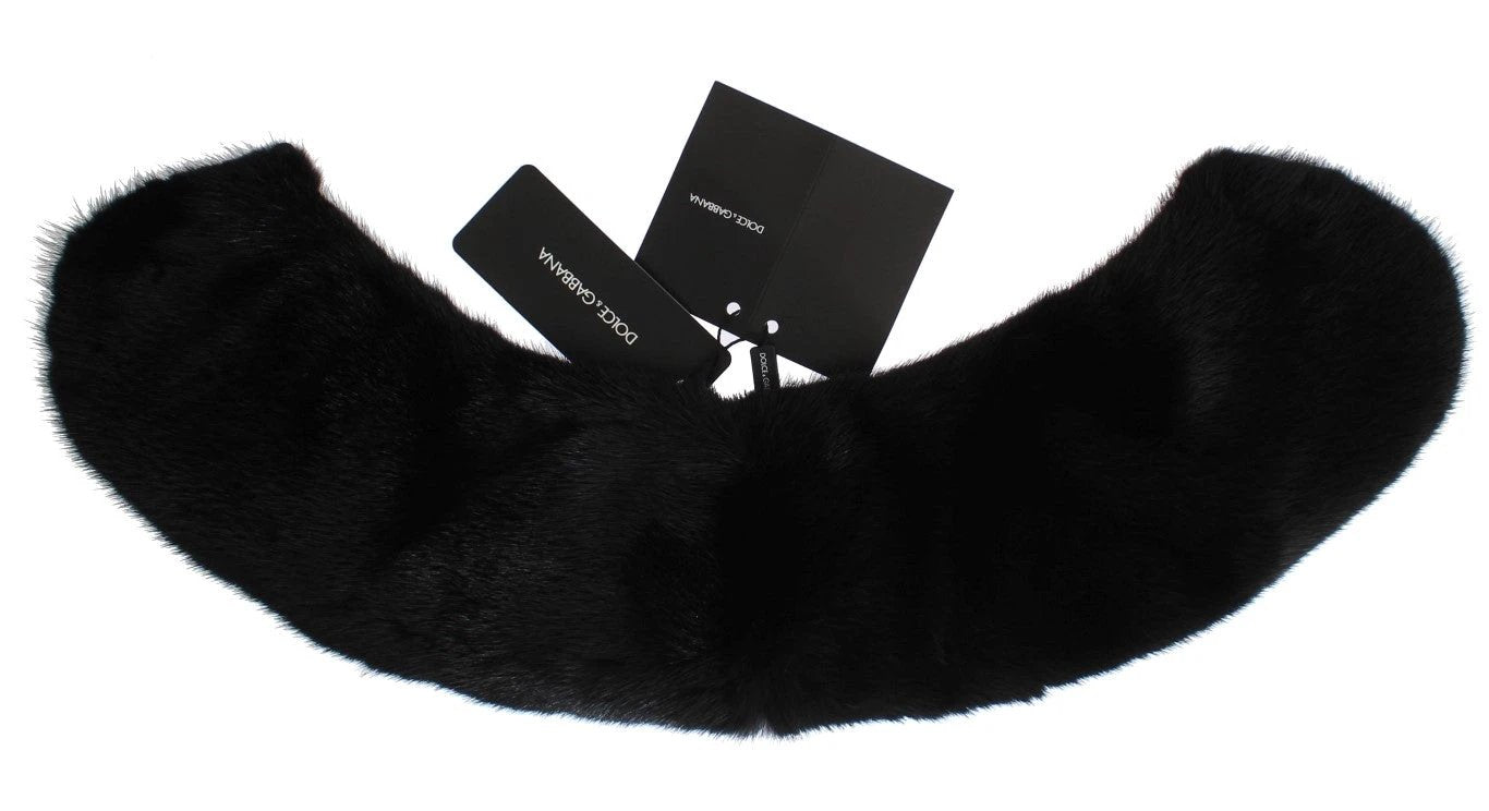 Dolce & Gabbana Black Mink Fur Shoulder Collar Scarf by Dolce & Gabbana
