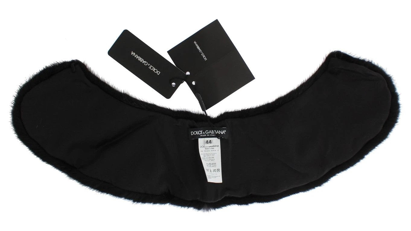 Dolce & Gabbana Black Mink Fur Shoulder Collar Scarf by Dolce & Gabbana