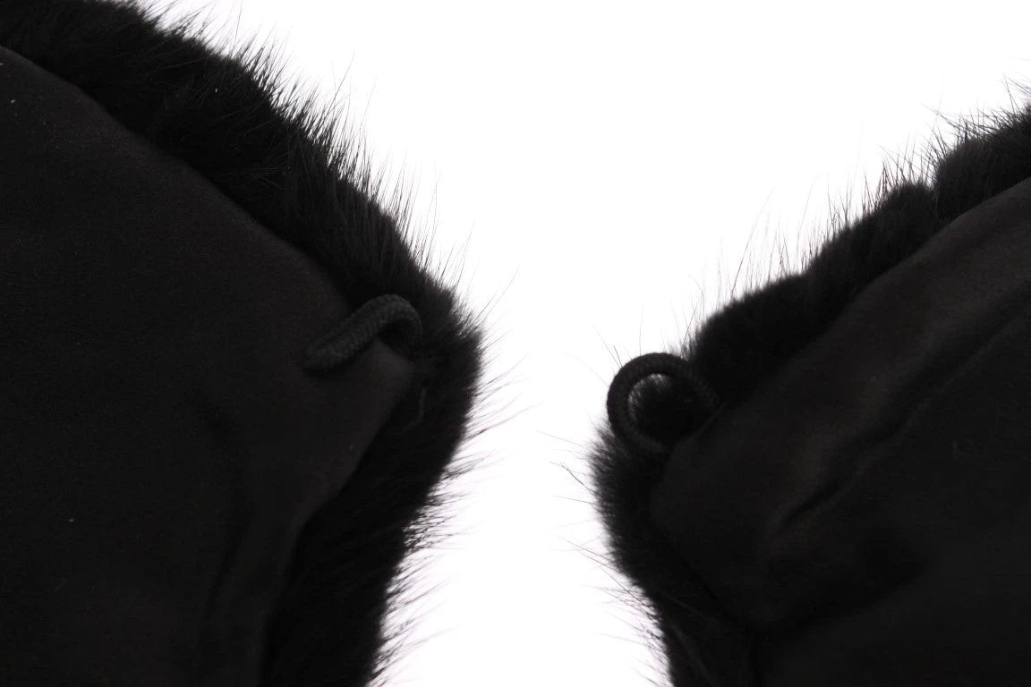Dolce & Gabbana Black Mink Fur Shoulder Collar Scarf by Dolce & Gabbana