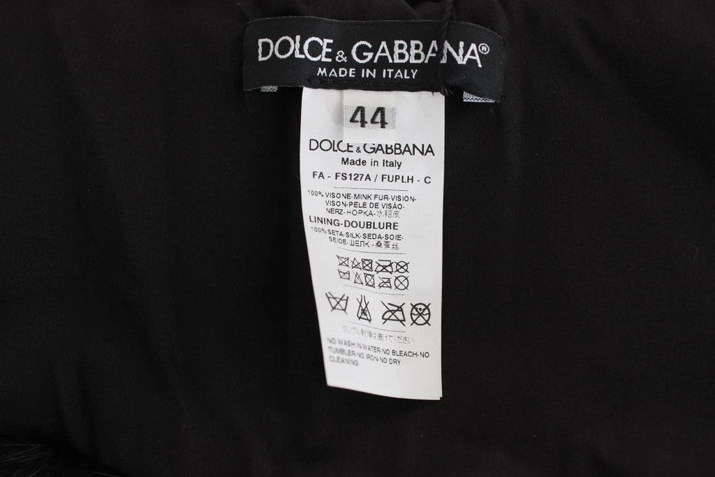 Dolce & Gabbana Black Mink Fur Shoulder Collar Scarf by Dolce & Gabbana