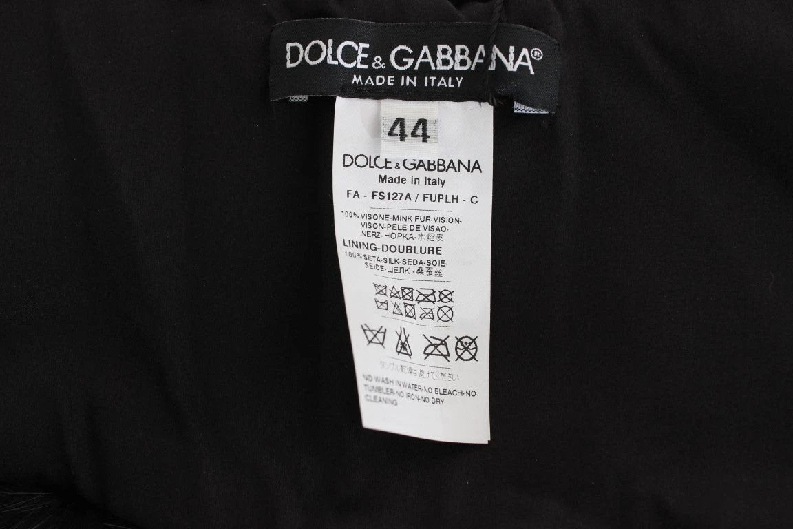 Dolce & Gabbana Black Mink Fur Shoulder Collar Scarf by Dolce & Gabbana
