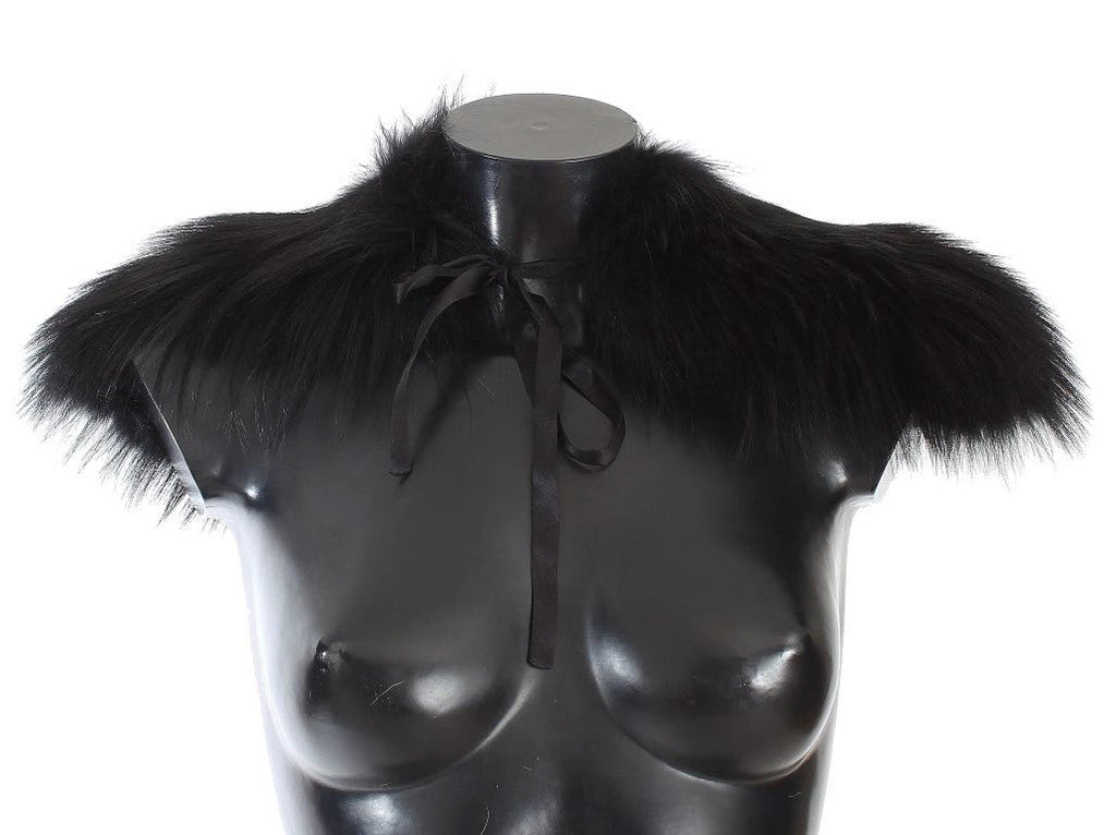 Dolce & Gabbana Black Fox Fur Collar Scarf by Dolce & Gabbana