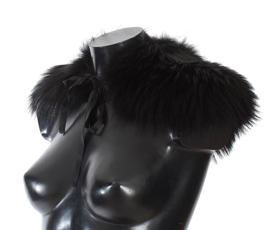 Dolce & Gabbana Black Fox Fur Collar Scarf by Dolce & Gabbana